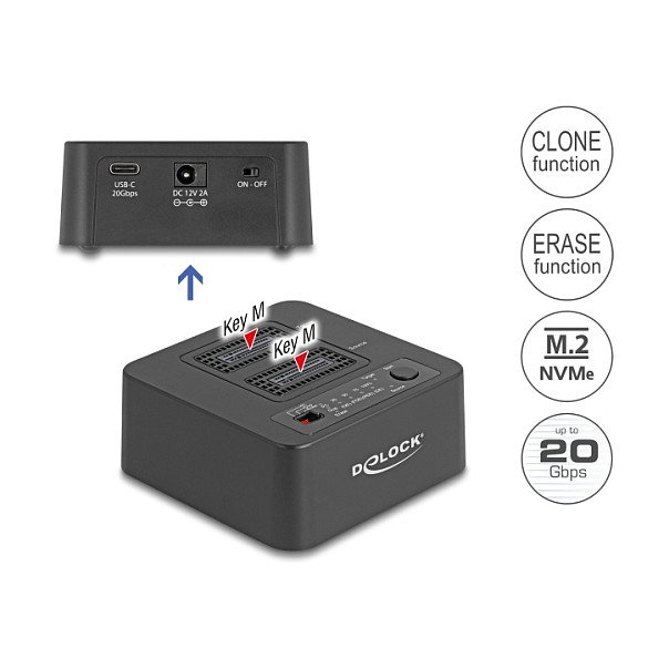 DeLOCK 64300 Estación de acoplamiento para 2 unidades M.2 NVMe PCIe SSD USB 20 Gbps DeLOCK 64300 Estación de acoplamiento para 2 unidades M.2 NVMe PCIe SSD USB 20 Gbps