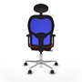PIQUERAS Y CRESPO Silla de oficina Jorquera con mecanismo Sincro/Traslack, Azul y Naranja oscuro