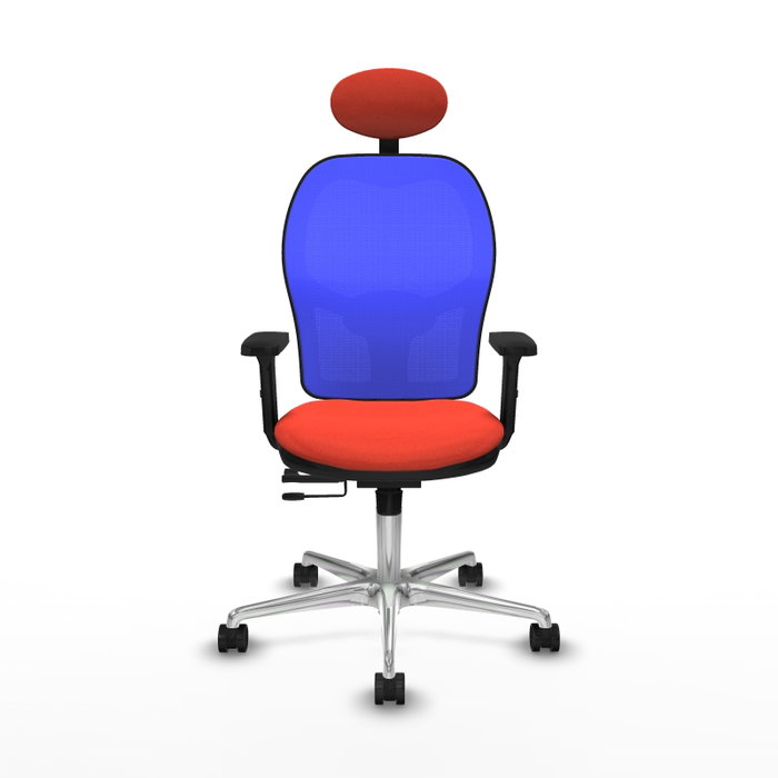 PIQUERAS Y CRESPO Silla de oficina Jorquera con mecanismo Sincro/Traslack, Azul y Naranja oscuro