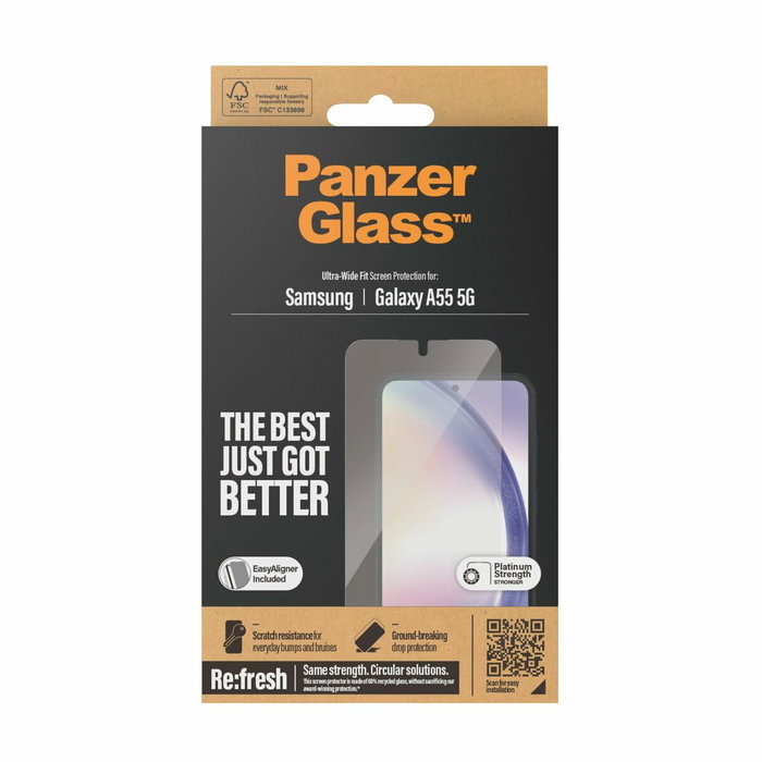 PanzerGlass Protector de Pantalla Samsung Galaxy A55 5G Ultra-Wide Fit