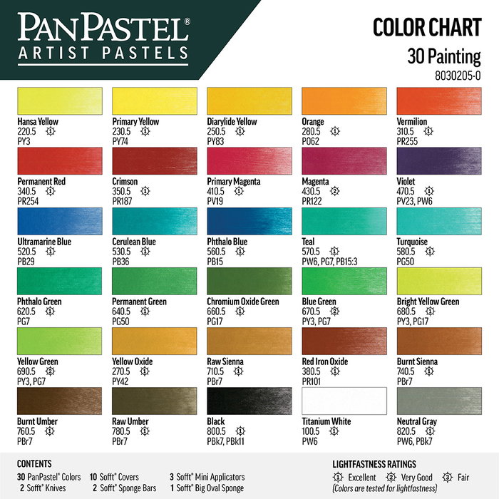 Panpastel Set 30 Pintura (Colores Puros)