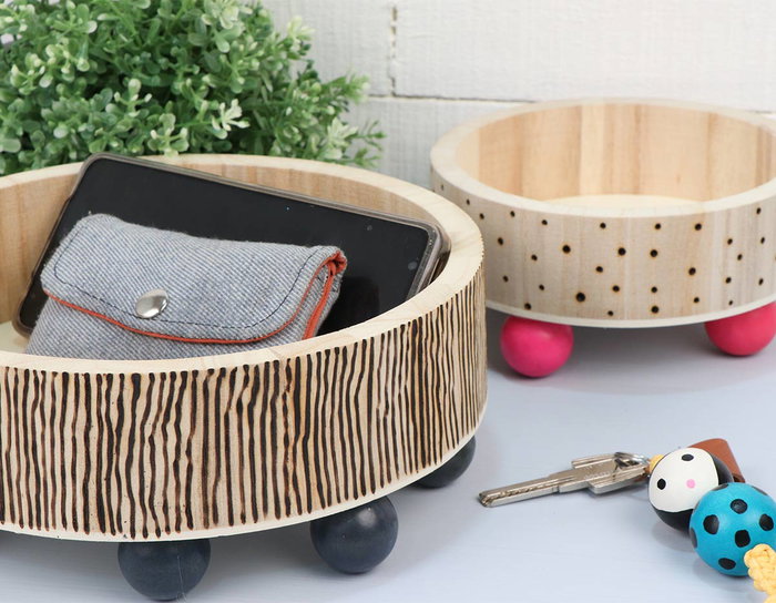 Innspiro Bandeja de madera de balsa redonda pequeña 10x3,5cm