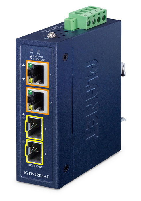 Planet Media Converter 2-Port 100/1000X SFP a 2-Port 10/100/1000T 802.3at PoE+ Planet Media Converter 2-Port 100/1000X SFP a 2-Port 10/100/1000T 802.3at PoE+