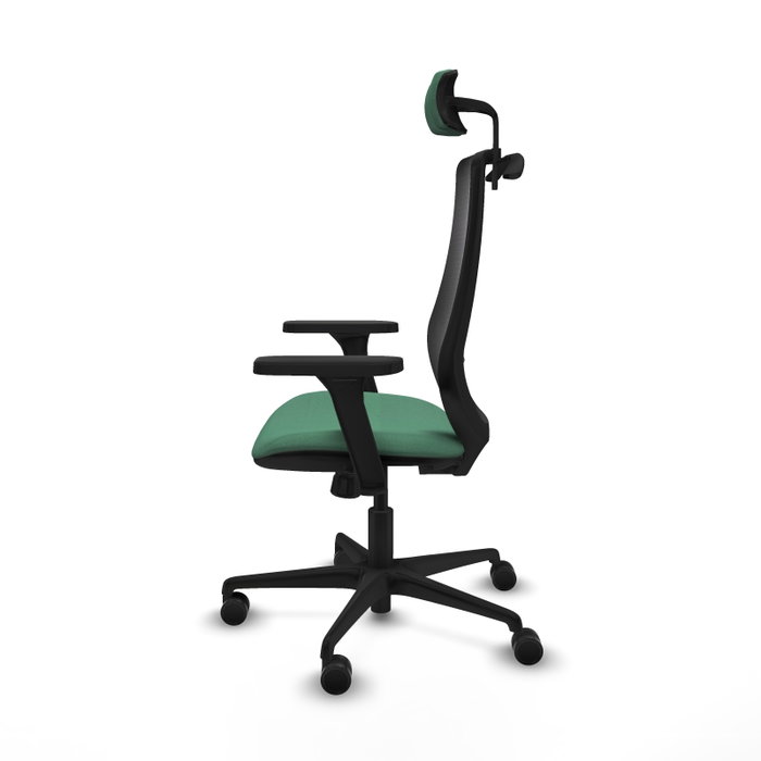 PIQUERAS Y CRESPO Silla de oficina Mardos con mecanismo Sincro, Verde esmeralda y Negro