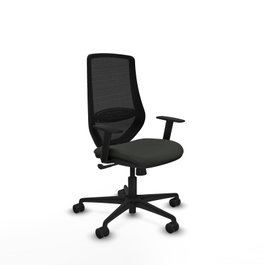 PIQUERAS Y CRESPO Silla de oficina Mardos con mecanismo Sincro, brazos 1D y color Negro