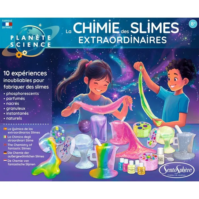 SENTOSPHERE Kit científico La química del slime extraordinario - Slime multicolor, origen natural, para niños a partir de 8 años AABOE69322