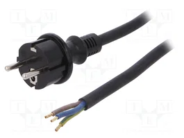 PLASTROL Cable de alimentación H05RR-F 3x2,5mm2 con enchufe CEE 7/7 (E/F), 2m