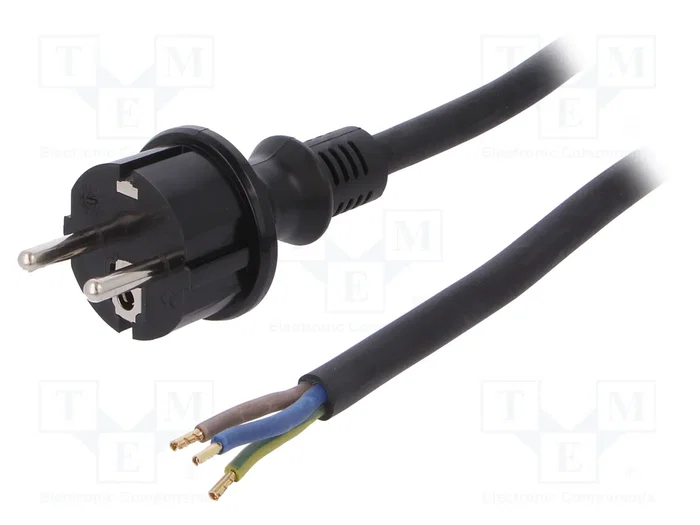 PLASTROL Cable de alimentación H05RR-F 3x2,5mm2 con enchufe CEE 7/7 (E/F), 2m PLASTROL Cable de alimentación H05RR-F 3x2,5mm2 con enchufe CEE 7/7 (E/F), 2m