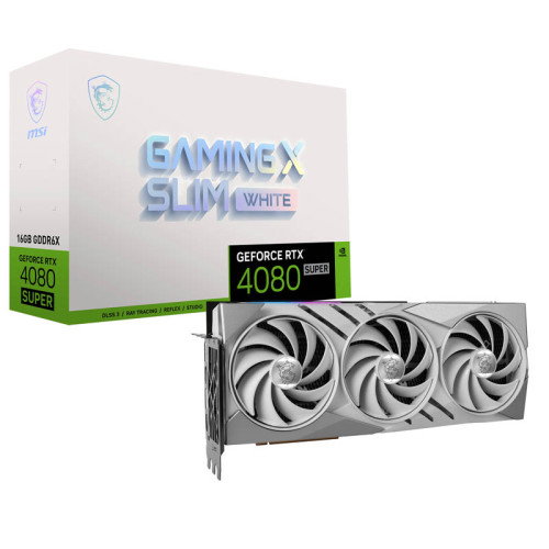Vga MSI Rtx 4080 Super 16G Gaming X Slim White,Nv,Rtx4080Super,16Gb,Gddr6X,256Bit,3Dp+1Hdmi,Torx Fan 4.0,3 Ventiladores