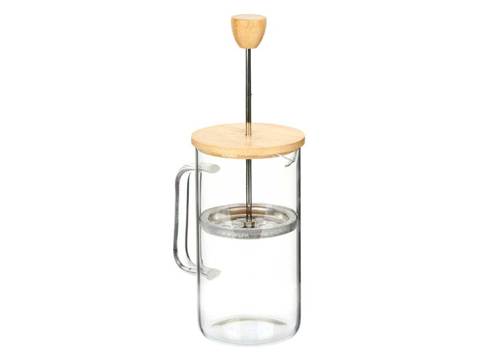 Vivalto Tetera Embolo Borosilicato Tapa Bambu 600ml 13.5x19x9cm (Set de 8)