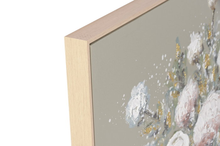 DKD Home Decor Set de 2 Cuadros Lienzo MDF Diseño Jarrón Beige