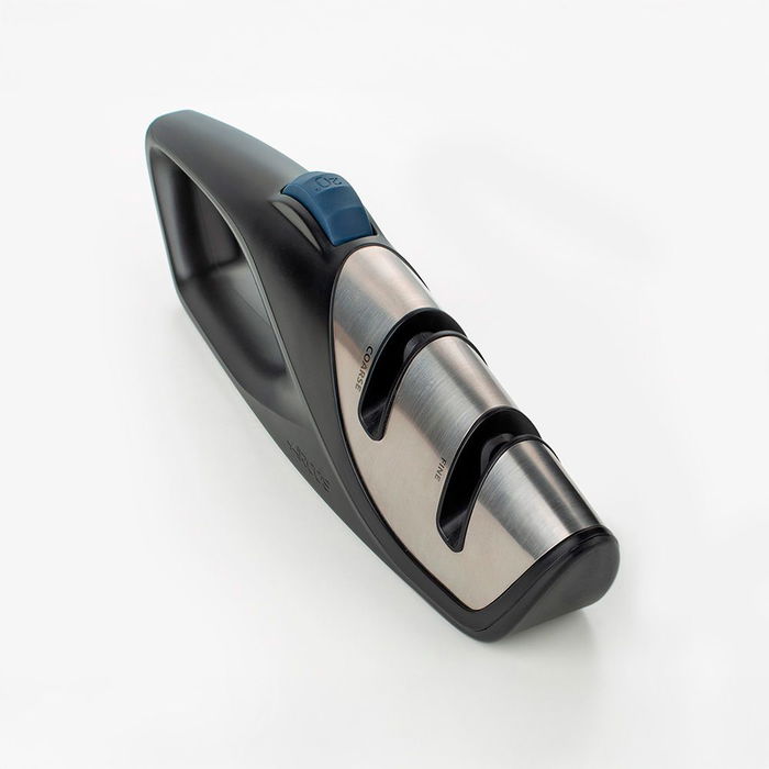 Arcos Afilador de Cuchillos Multíangulo 20°/25°/30°/35° Coarse y Fine con Base Antideslizante y Rueda de Ajuste Ergonómica para Cuchillos de Hoja Metálica