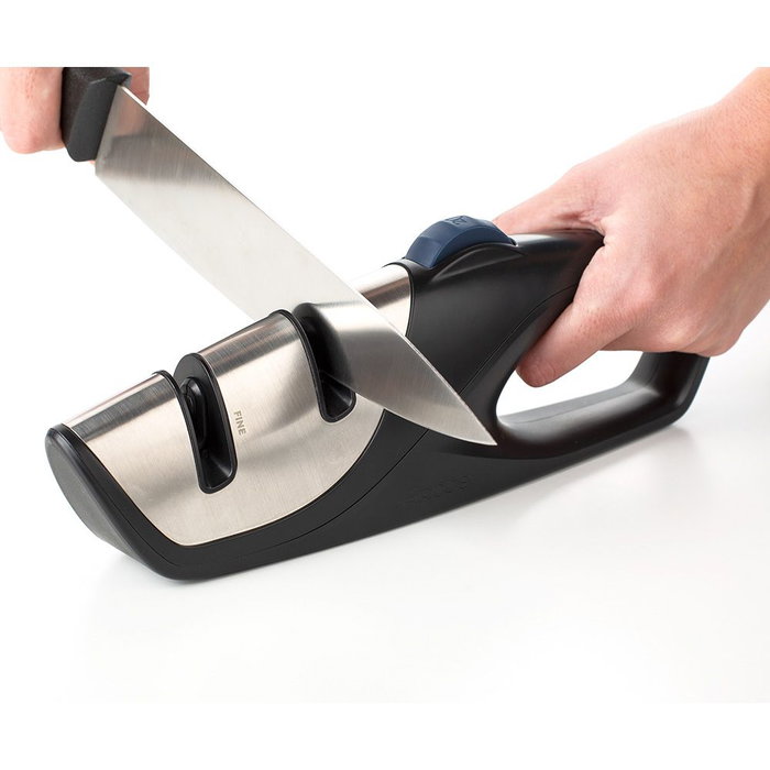 Arcos Afilador de Cuchillos Multíangulo 20°/25°/30°/35° Coarse y Fine con Base Antideslizante y Rueda de Ajuste Ergonómica para Cuchillos de Hoja Metálica