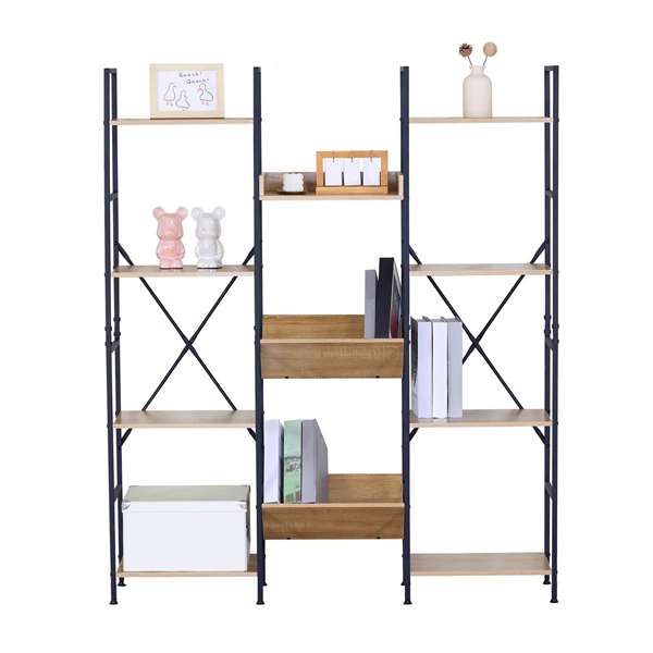 Max Home Estantería 125x27x150 cm de acero y aglomerado melamínico