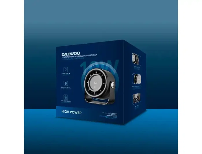 Daewoo DW9018 Ventilador de Sobremesa Recargable Negro