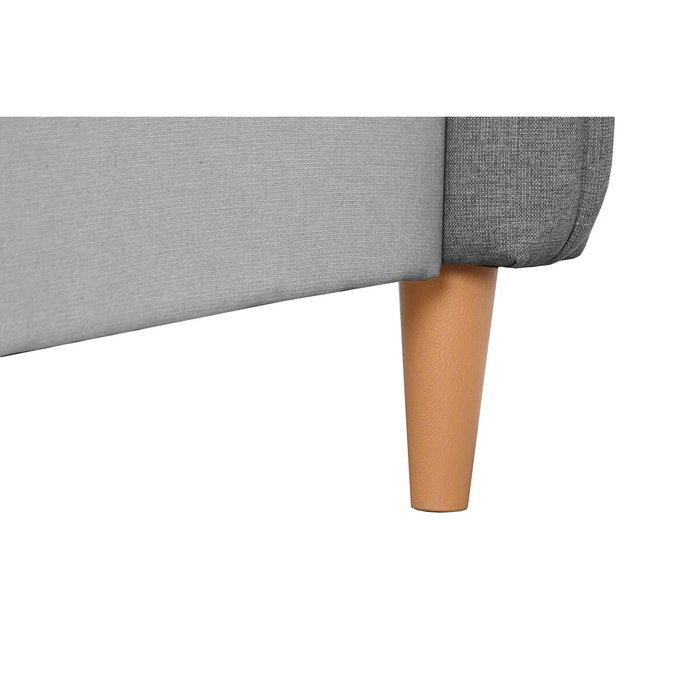 DKD Home Decor Cama de Poliéster Gris Claro con Colchón 150x200 cm