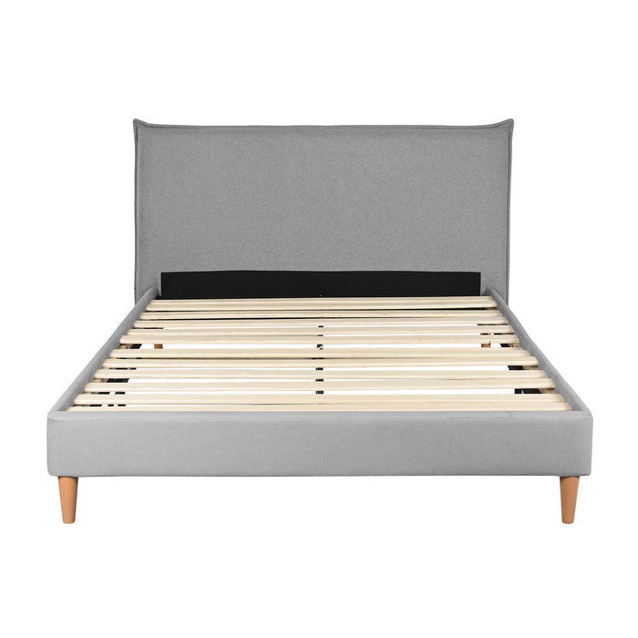 DKD Home Decor Cama de Poliéster Gris Claro con Colchón 150x200 cm