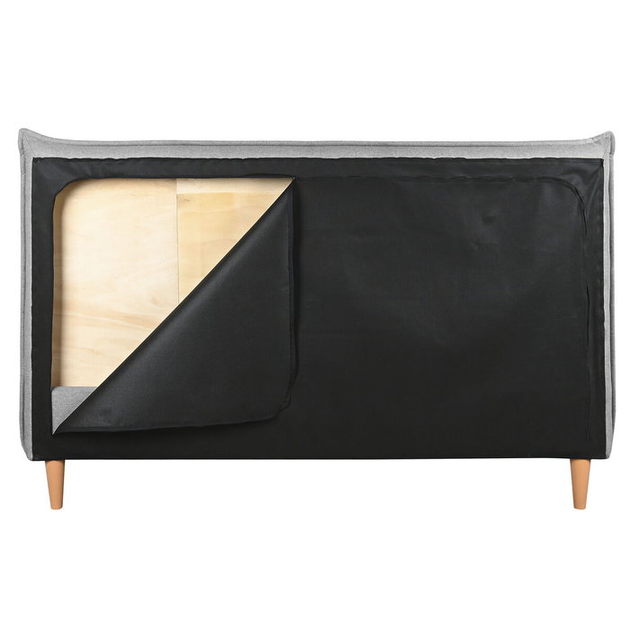 DKD Home Decor Cama de Poliéster Gris Claro con Colchón 150x200 cm