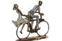 DKD Home Decor Figura de Resina Pareja en Bicicleta, Surtido de 2 Unidades