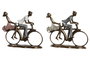 DKD Home Decor Figura de Resina Pareja en Bicicleta, Surtido de 2 Unidades
