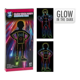Basics Set de Fiesta para Adultos que Brilla en la Oscuridad - 58 Piezas con Palitos Luminosos, Conectores y Adhesivos