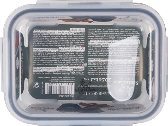 Santa Clara Fiambrera Rectangular Tapa Hermética 20.5 x 15.3 cm (6 Unidades)