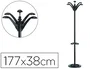 Perchero Pie Unilux Flora Metalico 6 Colgadores 175X35 Con Paragüero Color Negro