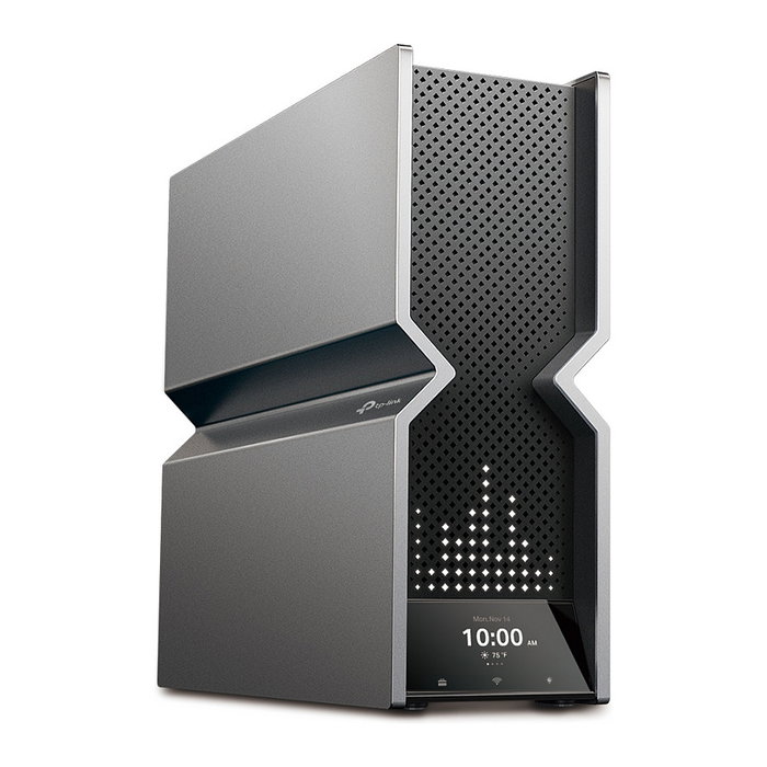 TP-Link Archer BE900 Quad-Band Wi-Fi 7 Router 24 Gbps 802.11be, 12 Antenas, Ethernet Multi-Gigabit, USB 3.2, Negro Gris, Escritorio