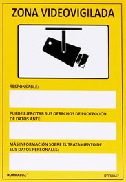 Señal Luminiscente Zona Videovigilada 21x30 RD30042