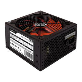 Unykach UK210551 Fuente de Alimentación Gaming ATX 550W 80 Plus Certificación 230V Color Negro y Rojo Ventilador 14 cm para PC