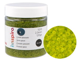 Innspiro Rocalla de Vidrio Redonda Glaseado Verde Claro 2,3mm 120g
