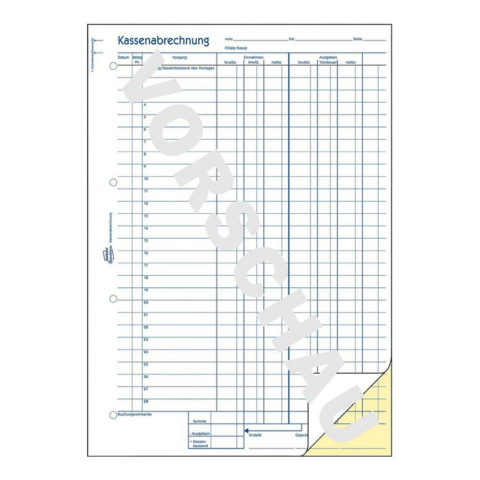 AVERY Zweckform Libro de caja y formulario contable 1757 A4