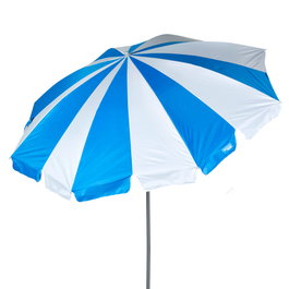 Aktive Sombrilla de playa 200 cm azul y blanco con espiral de anclaje