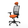 PIQUERAS Y CRESPO Silla de oficina Zulema Naranja/Gris con Mecanismo Sincro/Traslack