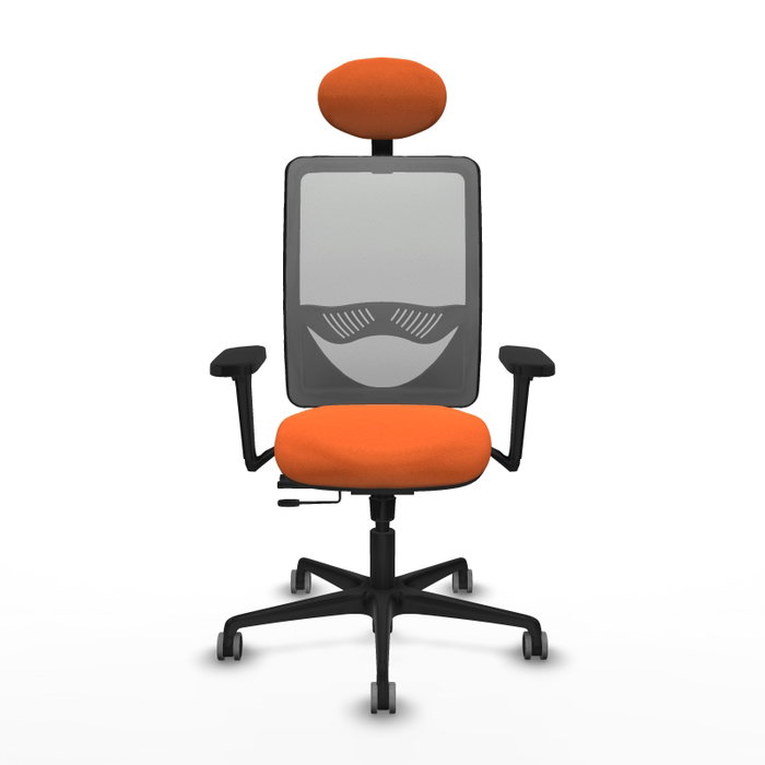 PIQUERAS Y CRESPO Silla de oficina Zulema Naranja/Gris con Mecanismo Sincro/Traslack