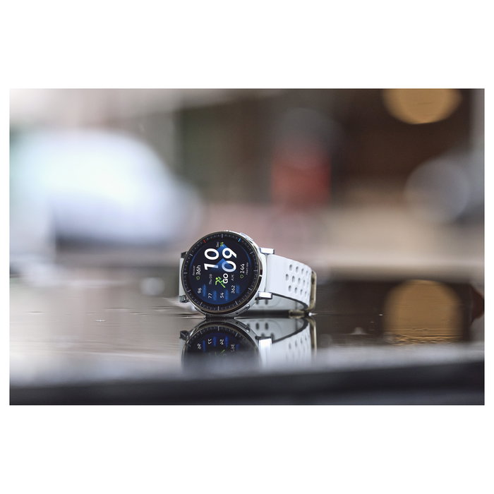 Amazfit Amazfit Active 3 Premium White Smartwatch HYROX-Modus, Reloj Inteligente con Pantalla AMOLED de 3,35 cm, GPS, NFC, Batería de 365 mAh, 38 g, Color Blanco y Oro