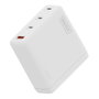 Digitus Cargador GaN USB 140W, Carga Rapida, 3 Puertos USB-C y 1 USB-A, Blanco, Compatibilidad Universal, Interruptor de Proteccion