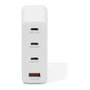 Digitus Cargador GaN USB 140W, Carga Rapida, 3 Puertos USB-C y 1 USB-A, Blanco, Compatibilidad Universal, Interruptor de Proteccion