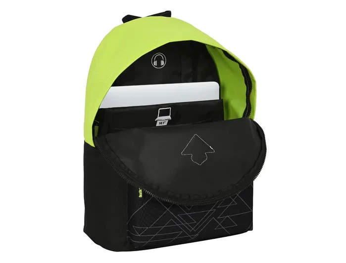 Safta Mochila para Portátil 14,1 Pulgadas Real Betis Balompié Negra y Verde Lima Safta Mochila para Portátil 14,1 Pulgadas Real Betis Balompié Negra y Verde Lima