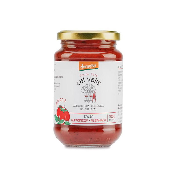 CAL VALLS Salsa de Tomate con Albahaca Demeter 350g CAL VALLS Salsa de Tomate con Albahaca Demeter 350g