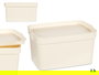 Kipit Caja Plástico con Tapa 2,3 L Crema 13.5x11x20 cm (Set de 24)