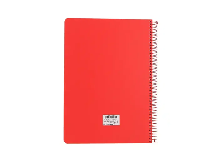Antartik Cuaderno Espiral A4 Tapa Foam 80 Hojas 90g Cuadrícula 4mm con Margen - Color Rojo