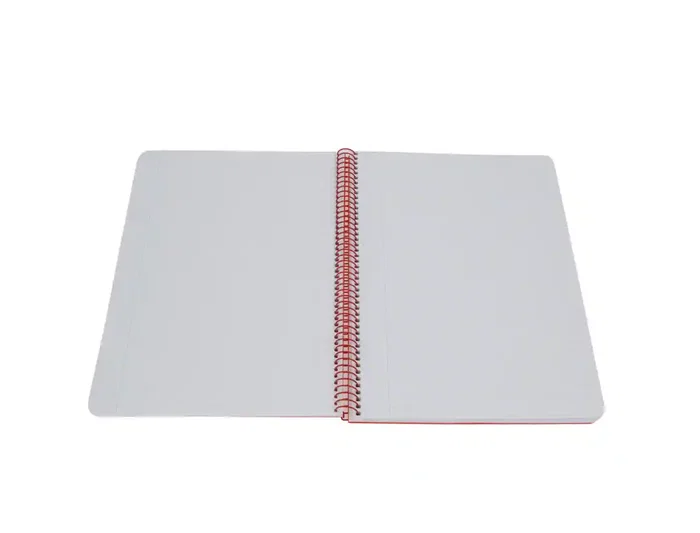 Antartik Cuaderno Espiral A4 Tapa Foam 80 Hojas 90g Cuadrícula 4mm con Margen - Color Rojo