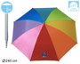 Parasol Arcoiris 240 cm con Espiral de Hierro y Nylon UPF50+ 170T