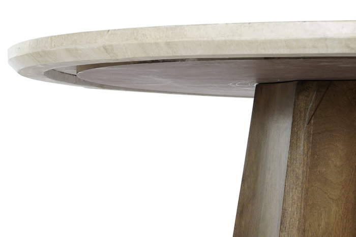 DKD Home Decor Mesa de Comedor Mango y Mármol 120x120x78 Beige DKD Home Decor Mesa de Comedor Mango y Mármol 120x120x78 Beige