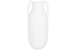DKD Home Decor Ánfora de Fibra de Vidrio con Asas, Crudo