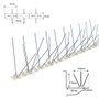 Varilla disuasoria para aves Spiketrack M-140, acero inoxidable y policarbonato, 500 mm x 115/140 mm