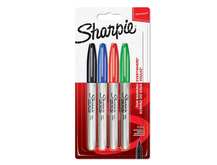 Sharpie Rotuladores Permanentes Fine, Punta Fina, 4 Unidades Colores Surtidos Sharpie Rotuladores Permanentes Fine, Punta Fina, 4 Unidades Colores Surtidos
