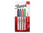 Sharpie Rotuladores Permanentes Fine, Punta Fina, 4 Unidades Colores Surtidos