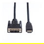 VALUE Cable DVI a HDMI 15m - Conector DVI Macho a HDMI Hembra 15 Metros Adaptador Video PC TV Monitor